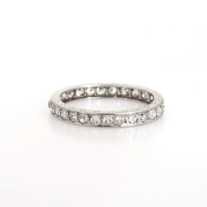 Bague 51 Bague de mariage en platine avec bande de diamants déco vintage, bijoux fins d'éternité 58 Facettes G13359