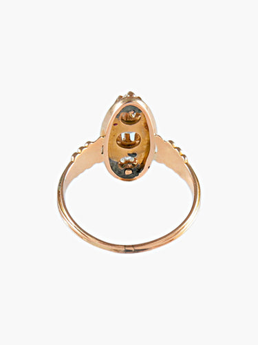 Bague 55 Bague Ancienne Email et Diamants 58 Facettes