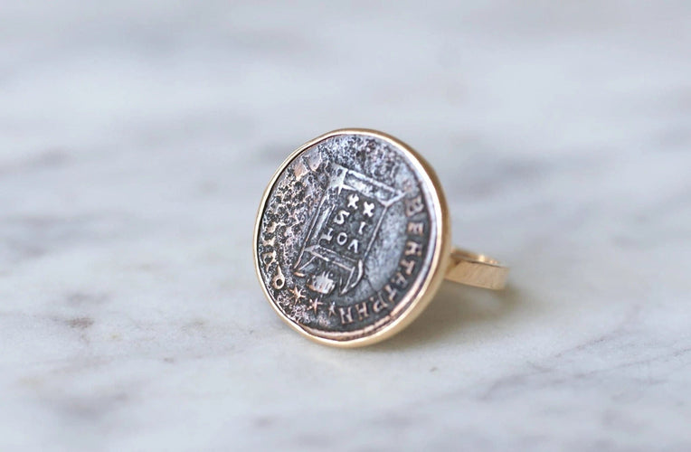 Bague 57 Bague pièce romaine Nummus 58 Facettes