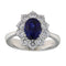 Bague 55 Bague en or blanc sertie d'un saphir de 2,13 carats et de diamants. 58 Facettes G3885