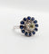 Bague 51.5 Bague marguerite Art Déco or blanc, diamant taille ancienne 0,65 carat et saphirs 58 Facettes A06329