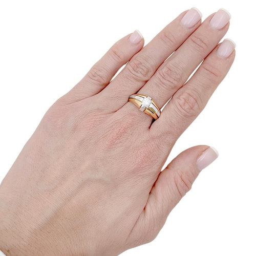 Bague 60 Bague vintage platine, or jaune, diamant. 58 Facettes 33990