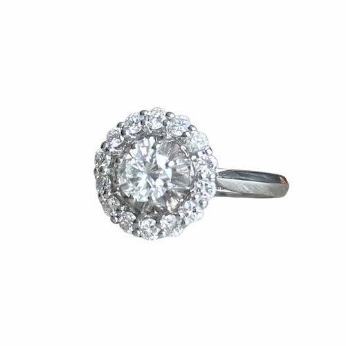 Bague 52 Bague Halo en or blanc 58 Facettes 369