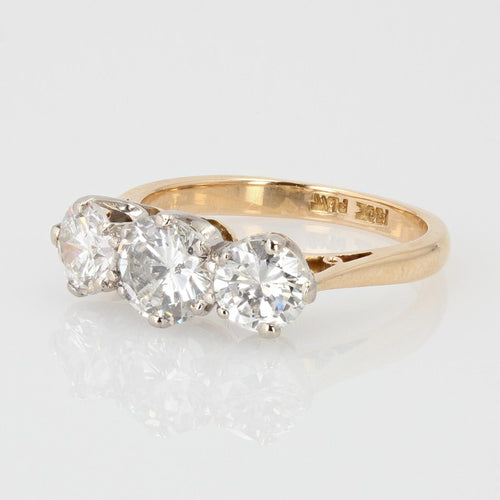 Bague 55 Bague ancienne diamants en jarretière 58 Facettes 21-001-50