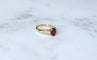 Bague 54 Bague or jaune, rubis et diamant poire 58 Facettes