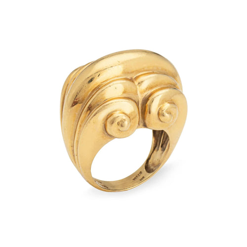 Bague 54 Bague en or cannelée vintage des années 80 58 Facettes G13431