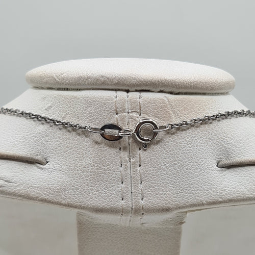 Collier Collier or blanc 18 carats serti d'un diamant naturel certifié LFG 58 Facettes