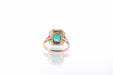 Ring 52 Platinum Ring Rose gold Emerald Diamonds 58 Facettes 25556 25237
