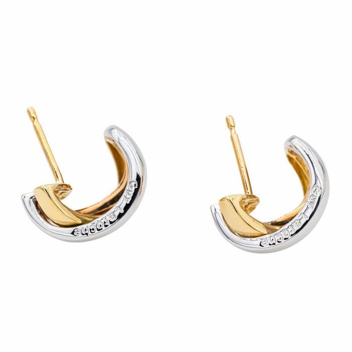 Boucles d'oreilles Guy Laroche Boucles d'oreilles Demi créoles Or blanc 58 Facettes 3121271CN