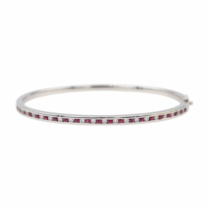 Bracelet Bracelet Jonc Or blanc Rubis 58 Facettes 3350860CN