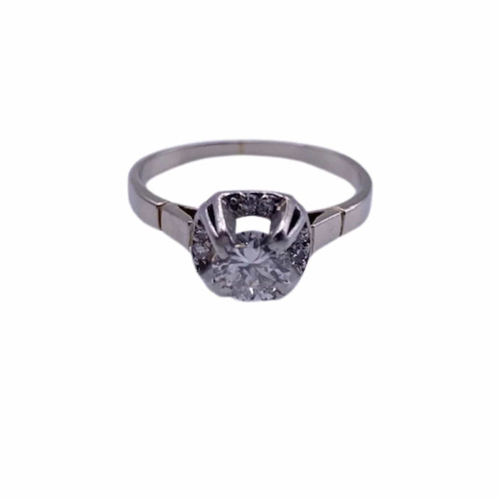 Bague 51 Solitaire Or Blanc  Diamant 58 Facettes 9-GS1024