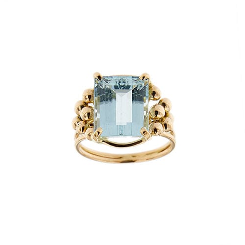 Bague Bague en or rouge avec aigue-marine 58 Facettes 28613