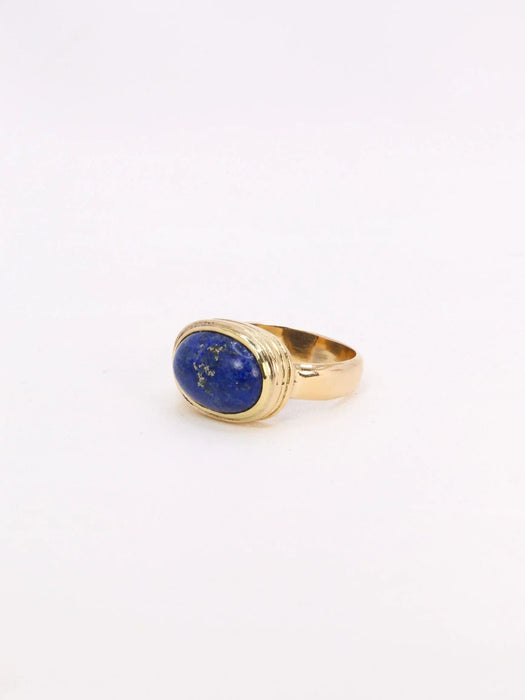 Bague 55 Bague vintage lapis lazuli or jaune 58 Facettes 1039.2