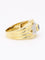 Bague 54.5 Bague godrons or jaune saphir ovale diamants 58 Facettes 1160
