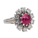 Ring 51 Marguerite Ring White gold Ruby 58 Facettes 2830634CN