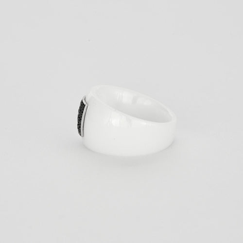 Bague 56 Bague or blanc céramique blanche 58 Facettes 3131211