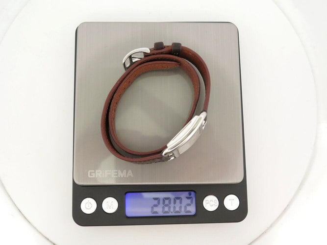 Montre montre HERMES cape cod pm cc1.210 23 mm double tour quartz acier + ecrin 58 Facettes 272560