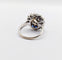 Bague 51.5 Bague marguerite Art Déco or blanc, diamant taille ancienne 0,65 carat et saphirs 58 Facettes A06329