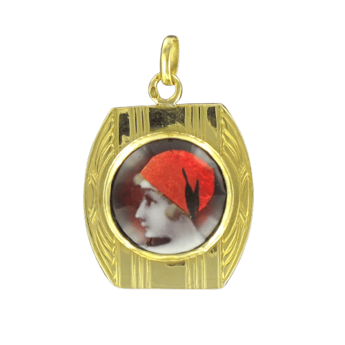 Pendentif Médaille or et émail de Limoges 58 Facettes 15-423