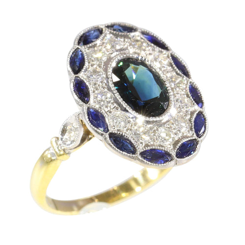 Bague 53 Vœux vintage : une bague en saphir entre romance et histoire 58 Facettes 18169-0075