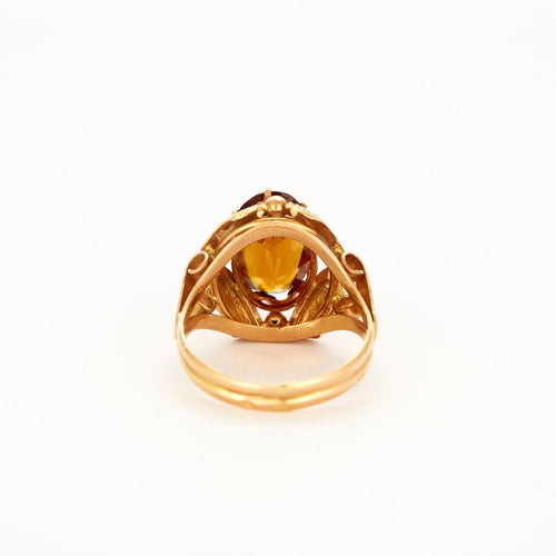 Bague Bague or jaune citrine mandarine de 5,2 carat 58 Facettes LP740