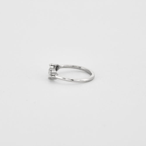 Bague 53 Bague or blanc trilogie diamants 58 Facettes