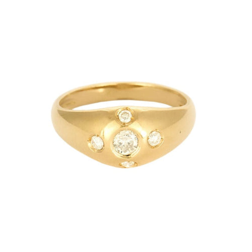 Bague en or jaune et diamants