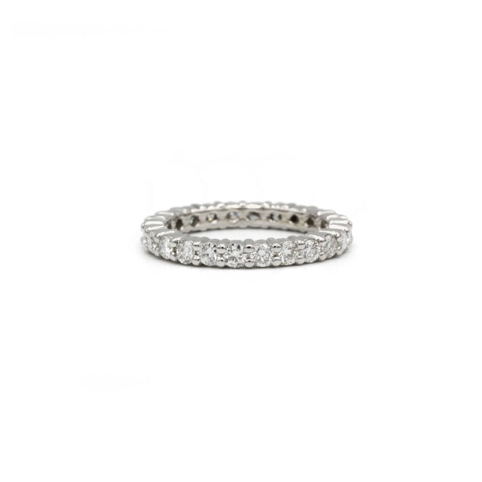 Bague 54 Alliance or blanc et diamants 58 Facettes 240243R