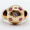 Bague 53 Bague dôme bombé or rose 18k diamant taille brillant et rubis serti étoilé (circa 1950) art deco 58 Facettes A04368