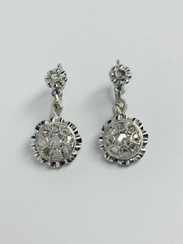 Boucles d'oreilles Boucles d’oreilles saphirs et diamants 0,88 ct en or 18k 58 Facettes Q351B