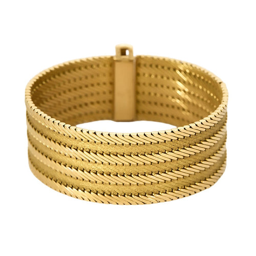 Bracelet Georges Lenfant - Bracelet tissu Sergé en or jaune 58 Facettes ALE4617