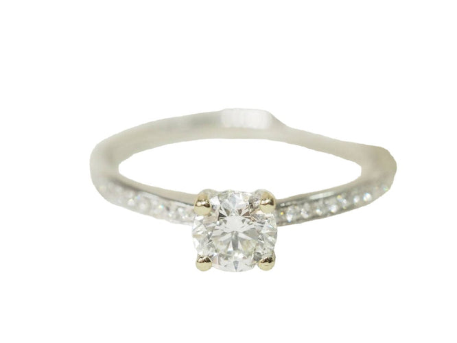 Bague Bague solitaire or blanc diamant 58 Facettes 26142
