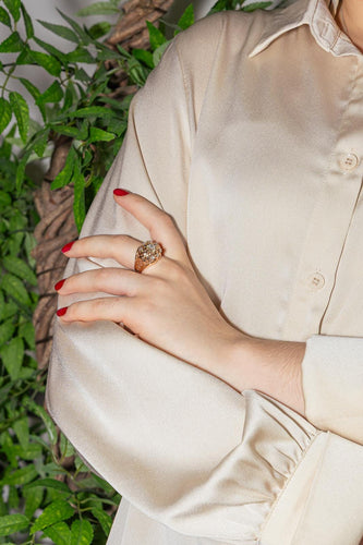 Bague 58 Bague Dôme Or rose Diamant 58 Facettes 4261861RV