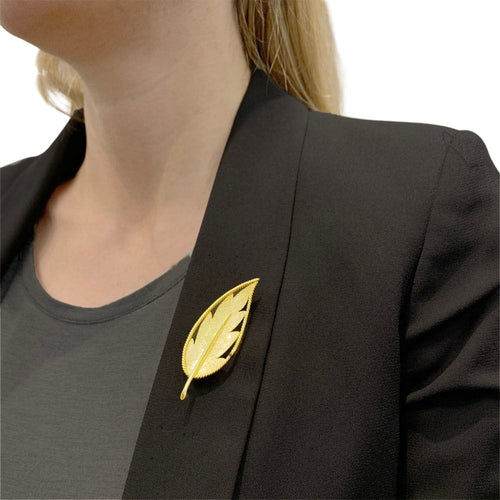 Broche Broche feuille or jaune. 58 Facettes 35281
