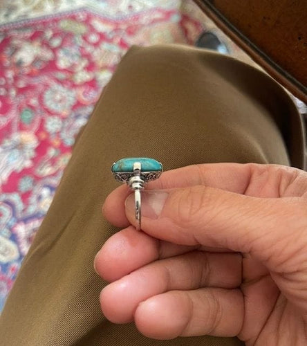 Bague 52 Bague turquoise et or blanc 58 Facettes