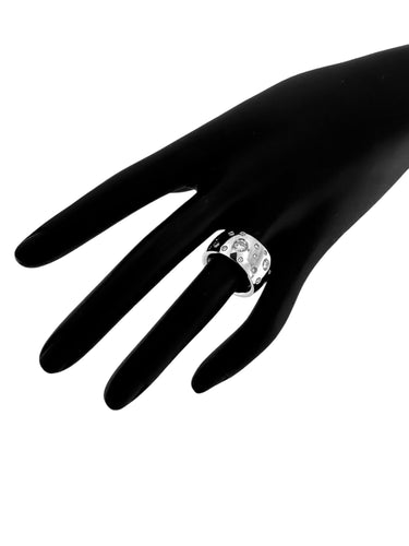 Bague 56 Bague en or blanc avec diamants, certifiée HRD 58 Facettes