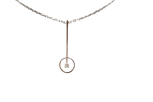 Pendentif Pendentif tige or blanc, diamant 58 Facettes 240645