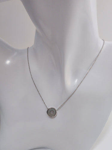 Pendentif Pendentif or gris, calcédoine, diamant 58 Facettes