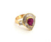 Bague 53 Bague en or jaune avec rubis et diamants 58 Facettes