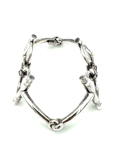 Bracelet HERMES. Collection "Mors", bracelet vintage en argent 800 58 Facettes