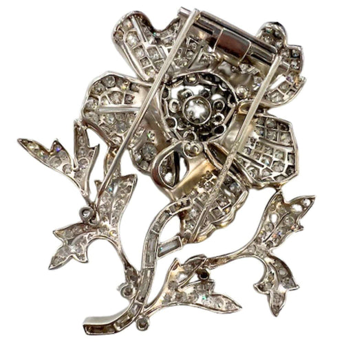 Broche BROCHE STYLE RÉTRO PÉRIODE 1950-1945 PLATINE AVEC DIAMANTS 58 Facettes A2684