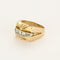 Bague 59 Bague type tank en or jaune et or gris, diamants 58 Facettes TAR1364