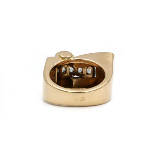 Bague 52 Bague Tank Or jaune, Platine & Diamants 58 Facettes 250105R