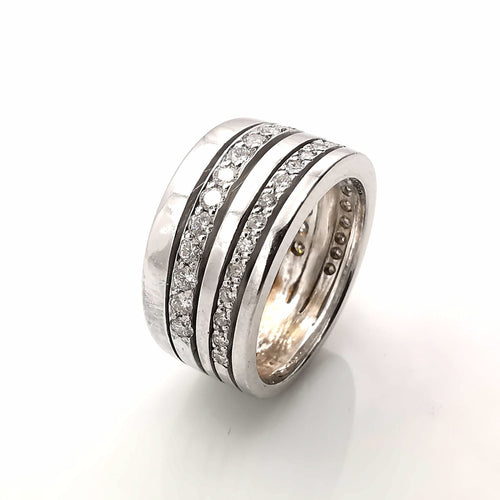 Bague Bague en or blanc diamants 58 Facettes