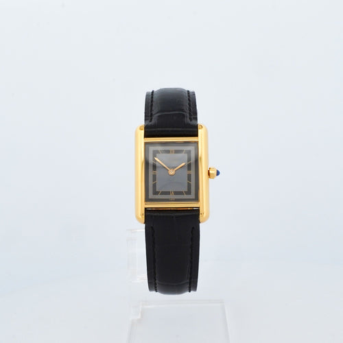 Montre Cartier - Montre Tank Must cadran gris chemin de fer en vermeil 58 Facettes