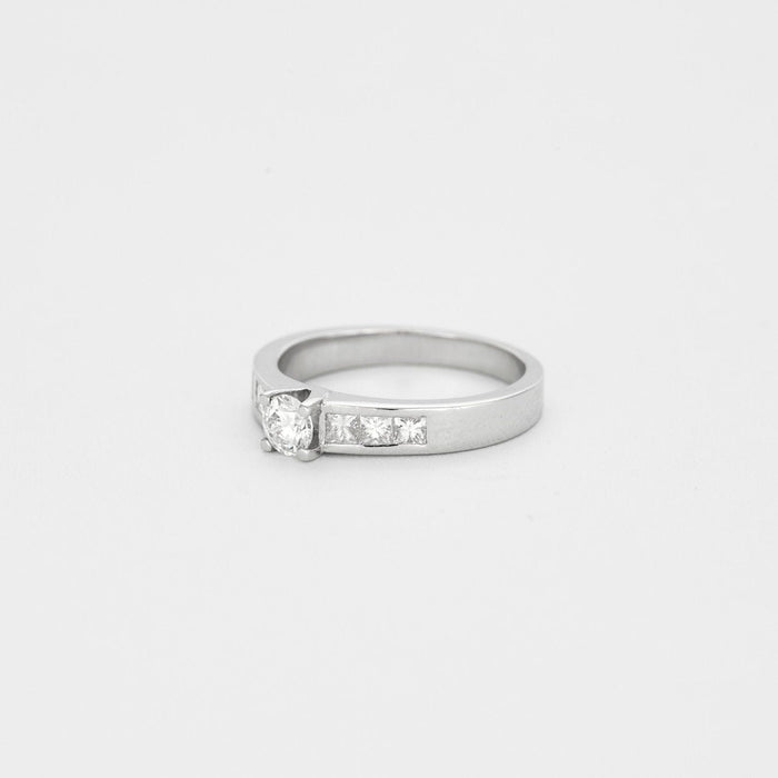 Bague Solitaire or blanc diamant 58 Facettes LP831