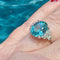 Bague 53 Bague zircon bleu naturel diamants 58 Facettes 7850 A