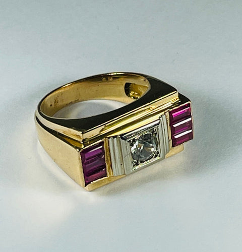 Bague 51 Bague Tank en or jaune 58 Facettes 51