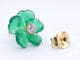 Boucles d'oreilles Boucles d'oreilles en or 0,18 carat ornées d'une fleur précieuse verte et de gros diamants 58 Facettes 2259