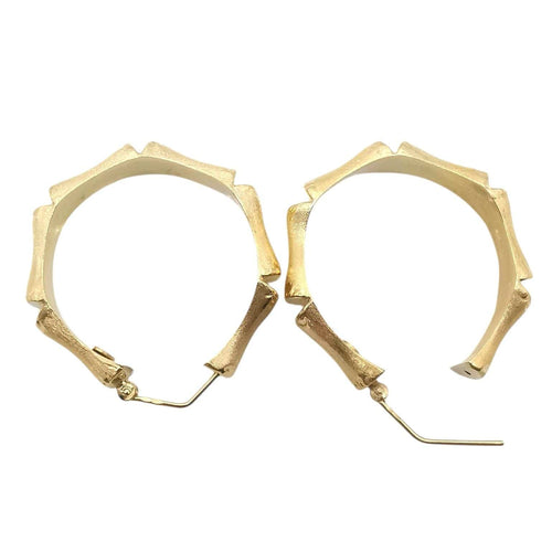 Boucles d'oreilles Boucles d'oreilles créoles bambous en or 58 Facettes